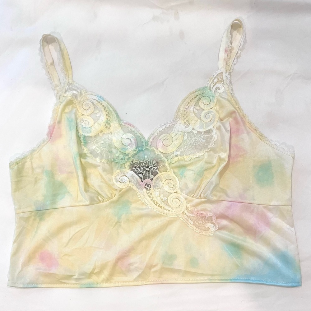 LF Furst Of A Kind Lace Trim Crop satiny Cami Bralette